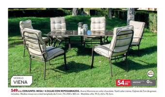 BricoCentro Modelo viena conjunto: mesa + 6 sillas con reposabrazos oferta