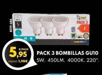 BricoCentro Pack 3 bombillas gu10 oferta