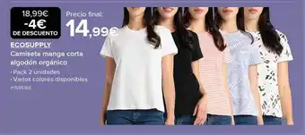 Costco Ecosupply camiseta manga corta algodón orgánico oferta