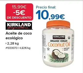 Costco Kirkland signature aceite de coco ecológico oferta