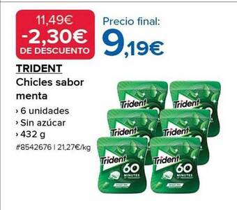 Costco Trident chicles sabor menta oferta