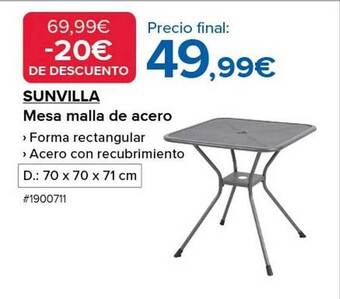 Costco Sunvilla mesa malla de acero oferta