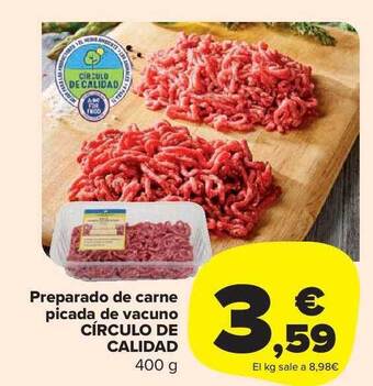 Carrefour Market Preparado de carne picada de vacuno círculo de calidad oferta