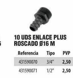 Coinfer 10 uds enlace plus roscado ø16m oferta