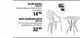 Optimus Sillón napoli mesa cuadrada daito oferta