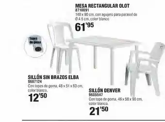 Optimus Mesa rectangular olot sillón sin brazos elba sillón denver oferta