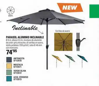 Optimus Parasol aluminio inclinable oferta