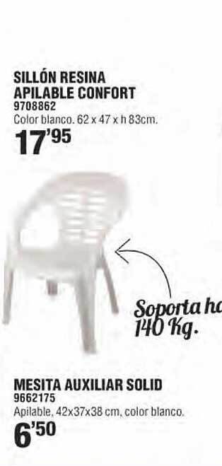 Optimus Sillón resina apilable confort oferta