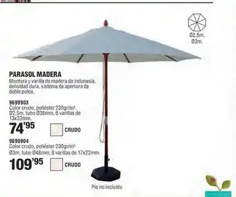 Optimus Parasol madera oferta