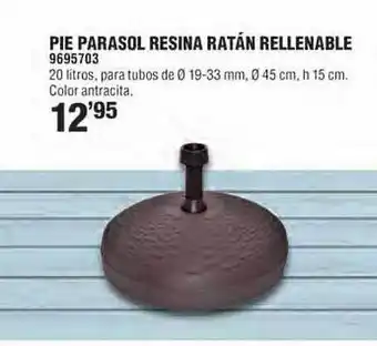 Optimus Pie parasol resina rattán rellenable oferta