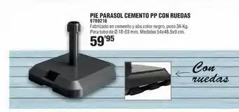 Optimus Pie parasol cemento pp con ruedas oferta