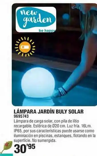 Optimus Lámpara jardín buly solar oferta