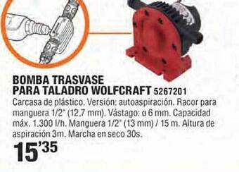 Optimus Bomba trasvase para taladro wolfcraft oferta