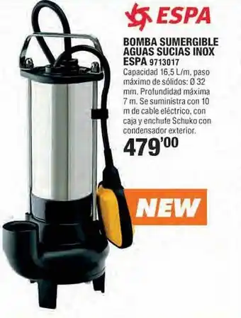 Optimus Bomba sumergible agua sucia inox espa oferta