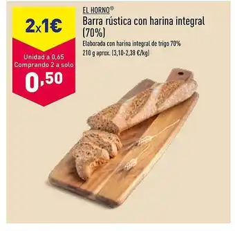 ALDI El horno barra rústica con harina integral oferta