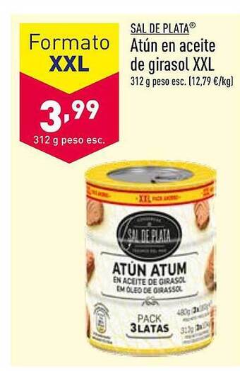 ALDI Sal de plata atún en aceite de girasol xxl oferta