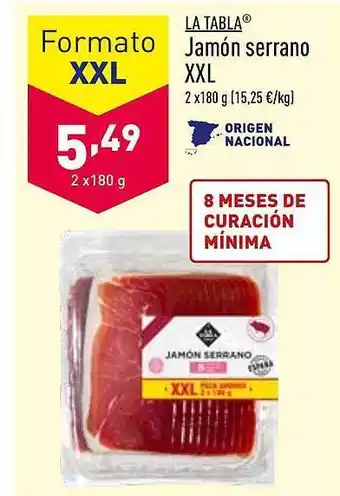 ALDI La tabla jamón serrano xxl oferta