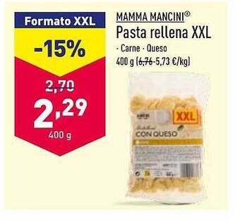 ALDI Mamma mancini pasta rellena xxl oferta