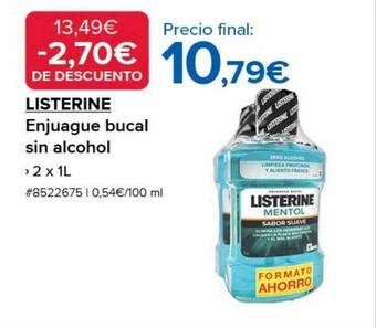Costco Listerine enjuague bucal sin alcohol oferta