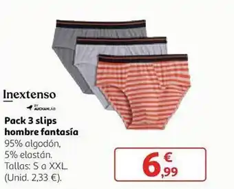 Alcampo Inextenso pack 3 slips hombre fantasía oferta