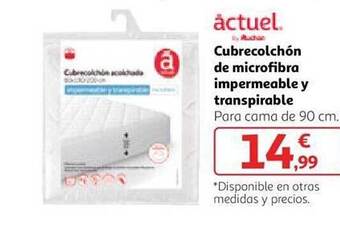 Alcampo Ãctuel cubrecolchón de microfibra impermeable y transpirable oferta