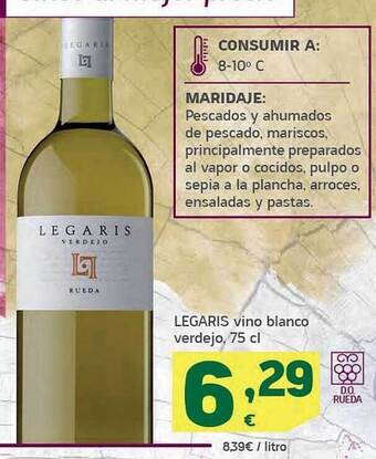 HiperDino Legaris vino blanco verdejo oferta