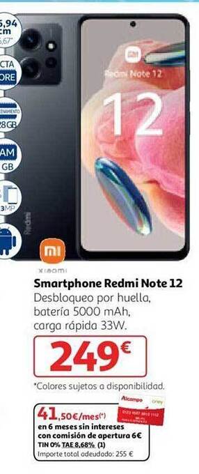 Alcampo Smartphone redmi note 12 oferta