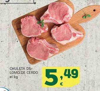 HiperDino Chuleta de lomo de cerdo oferta