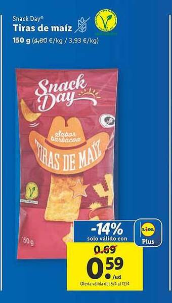 Lidl Snack day tiras de maíz oferta