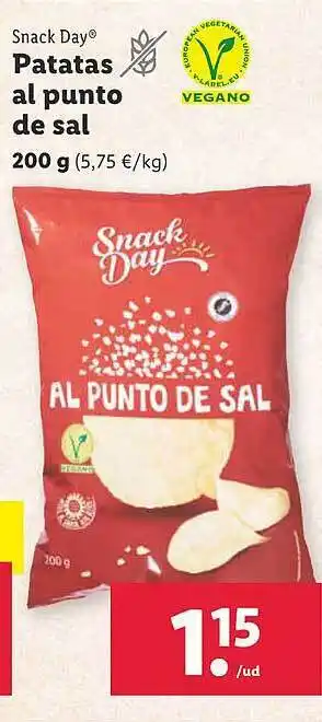 Lidl Snack day patatas al punto de sal oferta