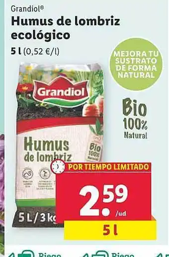 Lidl Grandiol humus de lombriz ecológico oferta