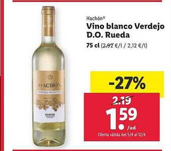 Lidl Hachón vino blanco verdejo d.o. rueda oferta