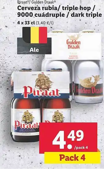 Lidl Piraat gulden draak cerveza rubia triple hop 9000 cuádruple dark triple oferta