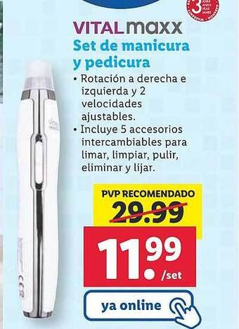 Lidl Vitalmaxx set de manicura y pedicura oferta