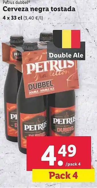 Lidl Petrus dubbel cerveza negra tostada oferta