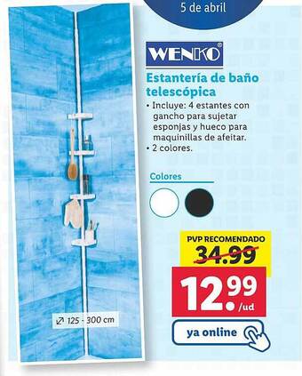 Lidl Wenko estantería de baño telescópica oferta