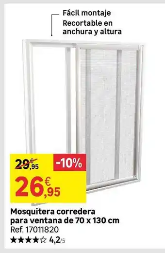 Leroy Merlin Mosquitera corredera para ventana de 70 x 130 cm oferta