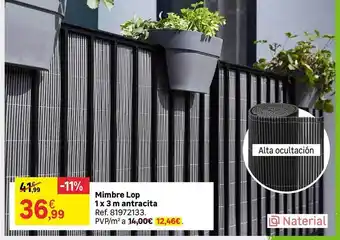 Leroy Merlin Mimbre lop 1 x 3m antracita naterial oferta