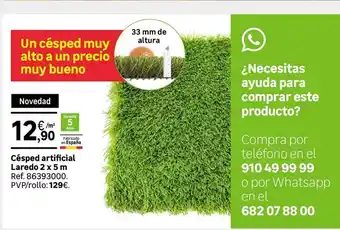 Césped artificial laredo 2 x 5 m