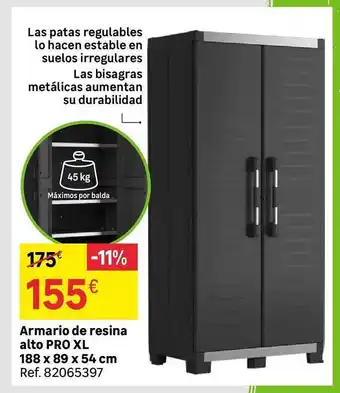 Leroy Merlin Armario de resina alto pro xl oferta