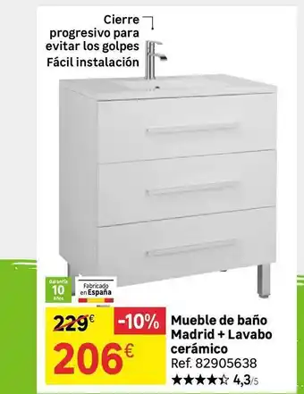 Leroy Merlin Mueble de baño madrid + lavabo cerámico oferta