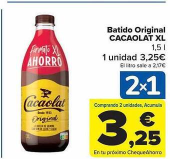 Carrefour Batido original cacaolat xl oferta