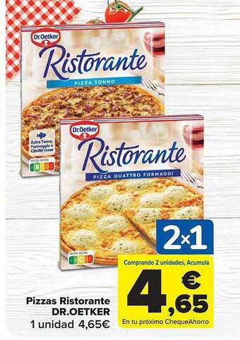 Carrefour Pizzas ristorante dr. oetker oferta