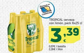 HiperDino Tropical cerveza con limón oferta