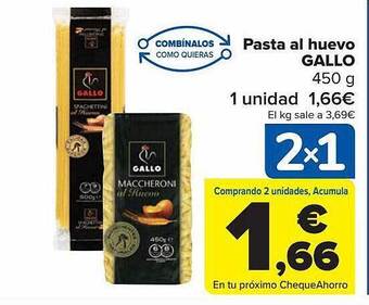 Carrefour Pasta al huevo gallo oferta