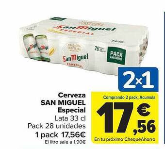 Carrefour Cerveza san miguel especial oferta
