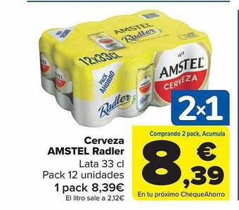 Carrefour Cerveza amstel radler oferta