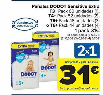 Carrefour Pañales dodot sensitive extra oferta