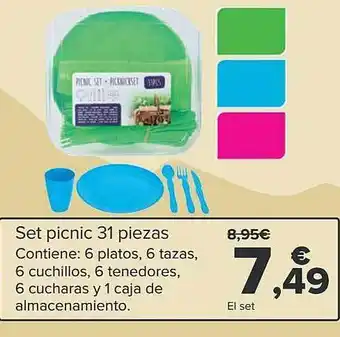 Carrefour Set picnic 31 piezas oferta