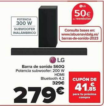 Carrefour Lg barra de sonido s60q oferta